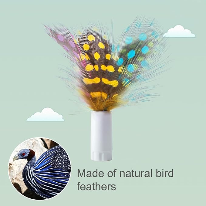 ORSDA 6Pcs Feathers Replacement and Soft Furry Accessories ONLY Fits Cat Toys, Interactive Toys for Indoor Cats-NOT fits for Other Brand Toys