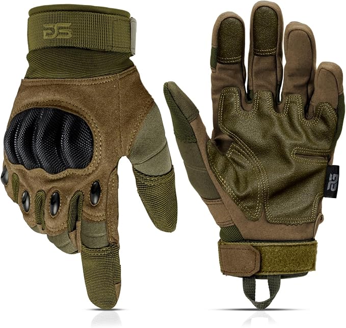 Glove Station Hard Knuckle Utility Gloves, Touchscreen, THKFF, Green, Medium