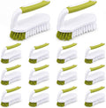 Lallisa Scrub Brush for Cleaning with Handle Comfortable to Grip Heavy-Duty Flexible Stiff Bristles Scrubber Brushes Bulk for Shower Bathroom Carpet Kitchen Floor Tiles(Yellow, Green,12 Pcs)