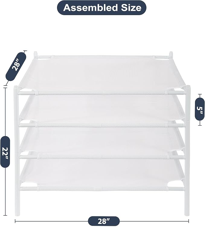 STO STO Sweater Drying Rack, 4-Pack Stackable Mesh Clothes Drying Rack, Laundry Drying Rack for Sweaters, Socks, Toys, White