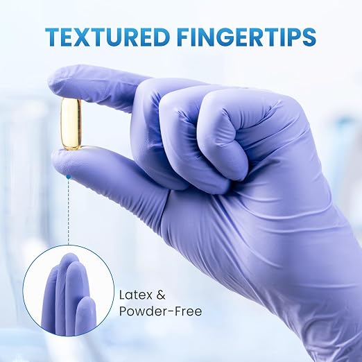 Borje Nitrile Exam Gloves Small, 100 Count Disposable Gloves, Iris Blue | Latex-Free Powder-Free, Food Safe, Cooking, Cleaning