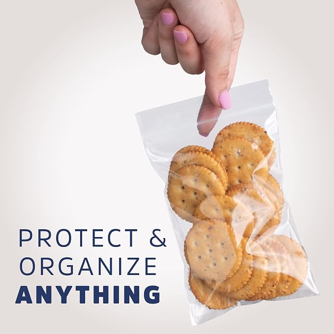 Clear Plastic Reclosable Zip Bags - Bulk GPI Case of 1000, 4" x 6" 2 mil Thick Strong & Durable Poly Baggies With Resealable Zip Top Lock For Travel, Storage, Packaging & Shipping.