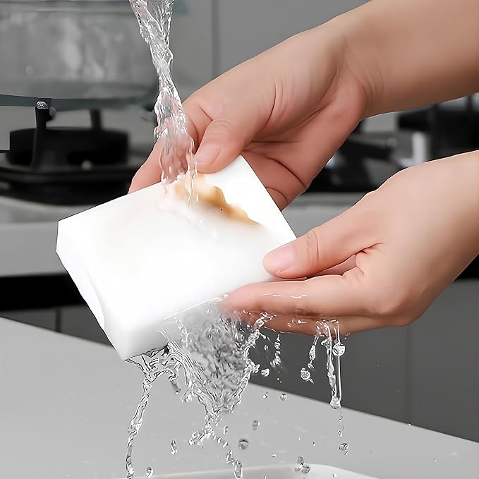 Magic Eraser Cleaning Sponge | Pack of 4 | Chemical-Free, Multi-Purpose Wipe for Effortless Cleaning of Kitchen, Bathroom, Walls, Shoes & More – Tough on Stains, Gentle on Surfaces