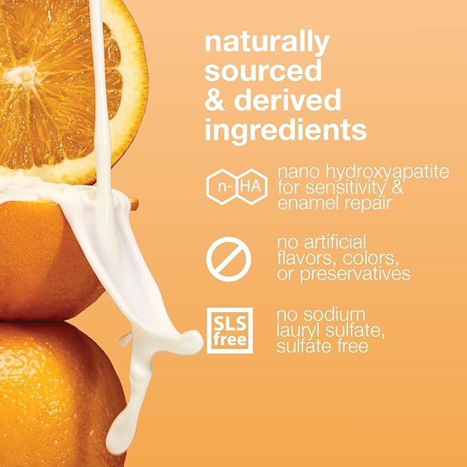 Davids Nano Hydroxyapatite Toothpaste Fluoride Free Orange Vanilla 4oz | Whitening | Remineralizing | Enamel Health | Antiplaque | SLS Free | Made in USA | Recyclable Metal Tube | EWG Verified
