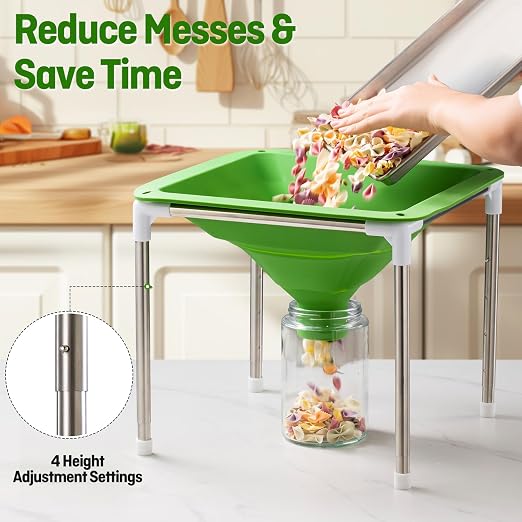 Extra Large Silicone Collapsible Funnel Compatible with Harvest Right Freeze Dryer,Wide Mouth Design Fit All Size Dryer Trays, Easy Transfer Food to Mason Jars and Mylar Bags.Freeze Dryer Accessories