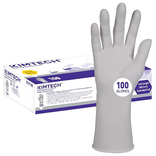 Kimtech™ Sterling Nitrile-Xtra™ Exam Gloves (53138), 3.5 Mil, 12”, Ambidextrous, Small, 100 Gloves/Box