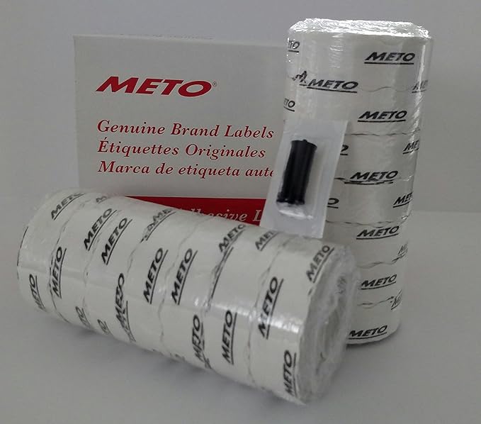 ABC Meto Pricing Gun Labels, Custom 1-Line w/Ink Roller - 10,000 Labels