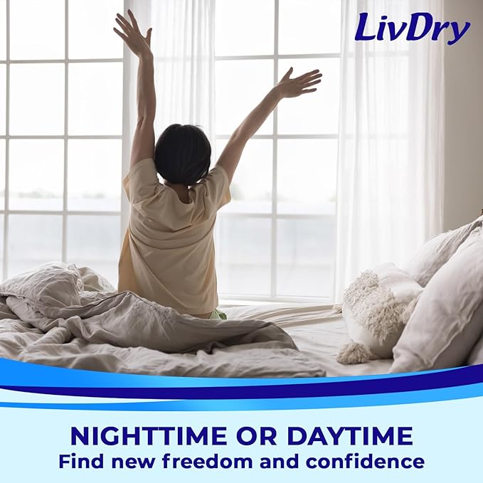 LivDry Adult XL Incontinence Underwear, Overnight Comfort Absorbency, Leak Protection, X-Large, 48-Pack