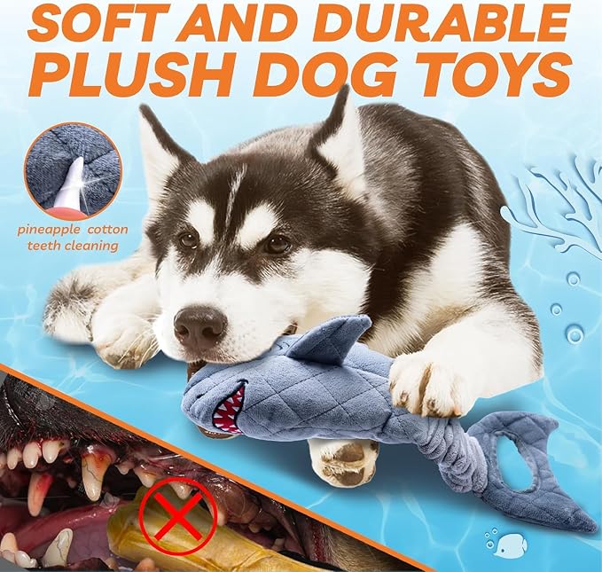 LEGEND SANDY Large Squeaky Dog Toys to Keep Them Busy, Interactive Plush Dog Toy,Crinkle Tug of War Dog Chew Toy for Small, Medium, and Large Dog