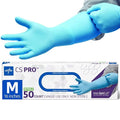 Medline CS Pro 16” Cuff Nitrile Exam Gloves, 50 Count, Medium, Powder Free, Disposable, Not Made with Natural Rubber Latex, Longer Cuff, Thicker Glove for Extra Protection