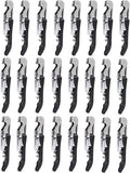 RECUTMS Corkscrew 24 Packs Wine Opener Wine Keys Bulk Stainless Steel Fold Beer or Bottle Opener Serrated Foil Cutter, Perfect for Bars Restaurants Family Company Party(Black)