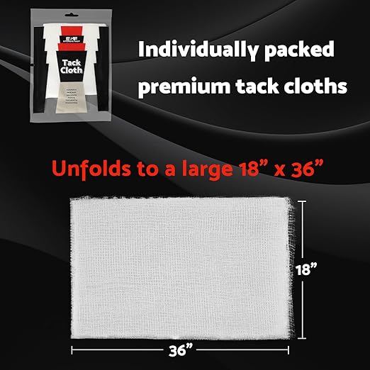 S&F STEAD & FAST Tack Cloth for Automotive Painting, White, 12-Pc Tack Cloths for Removing Dust from Woodworking