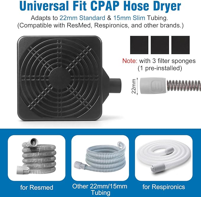 9 Pack CPAP Cleaning Kit for Hose & Mask, with Speed Control Hose Dryer, Collapsible Wash Basin & Hose Hanger, 7ft Cleaning Brush, CPAP Cleaning Supplies with Storage Bag, for 22mm & 15mm Tube