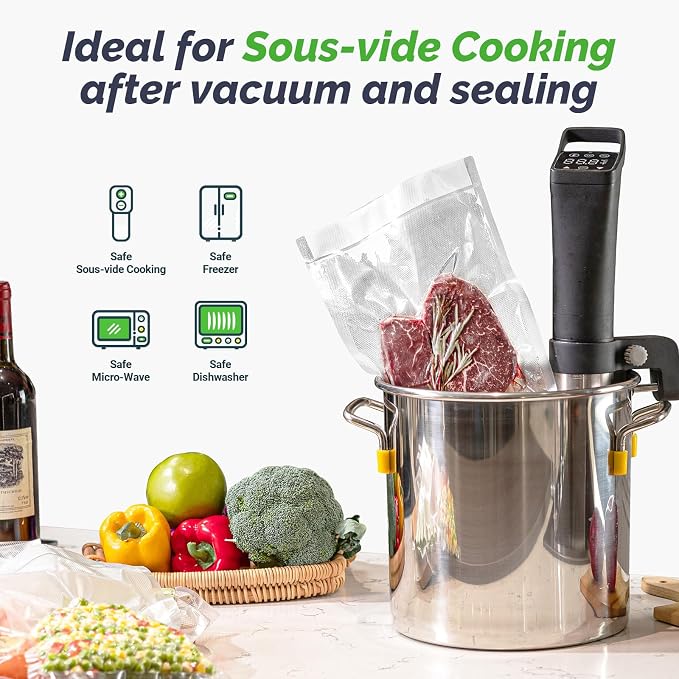 GERYON Vacuum Sealer, Vacuum Sealer Machine for Food Storage with Sealer Bags & Roll, Automatic Food Sealer for Sous Vide, Compact Design, LED Lights, Easy to Clean, Dry & Moist Modes (Grey)
