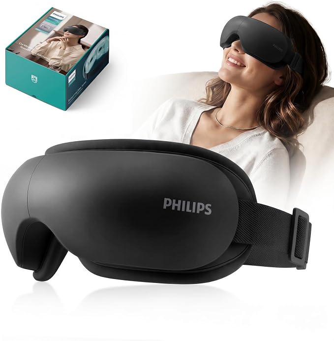 PHILIPS Eye Massager with Heat, Compression for Eye Strain & Better Sleep | Steady 113°F gentle warmth creates soothing warm compresses.Smart eye mask for daily home use,ideal gifts for men,women