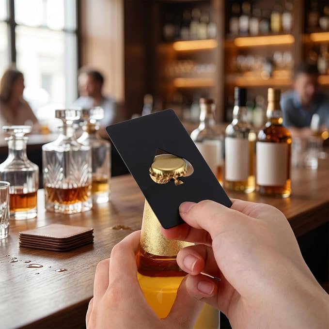 60 Pcs Credit Card Bottle Opener Groomsmen Bridesmaid Wallet Bottle Opener Beer Wine Stainless Steel for Wallet Pocket Party Wedding Favor (Playing Card & Classic)
