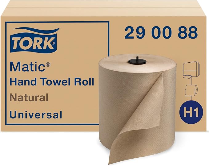 Tork Matic Paper Hand Towel Roll Natural H1 (6 Rolls) and Tork Matic Paper Towel Dispenser Elevation Design - Paper Hand Towel Dispenser H1