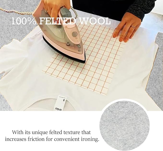 Wool Pressing Mat for Quilting, 24" X 36" Portable Wool Ironing Mat 100% Felted Wool Iron Board for Quilters, Great for Quilting & Sewing Projects