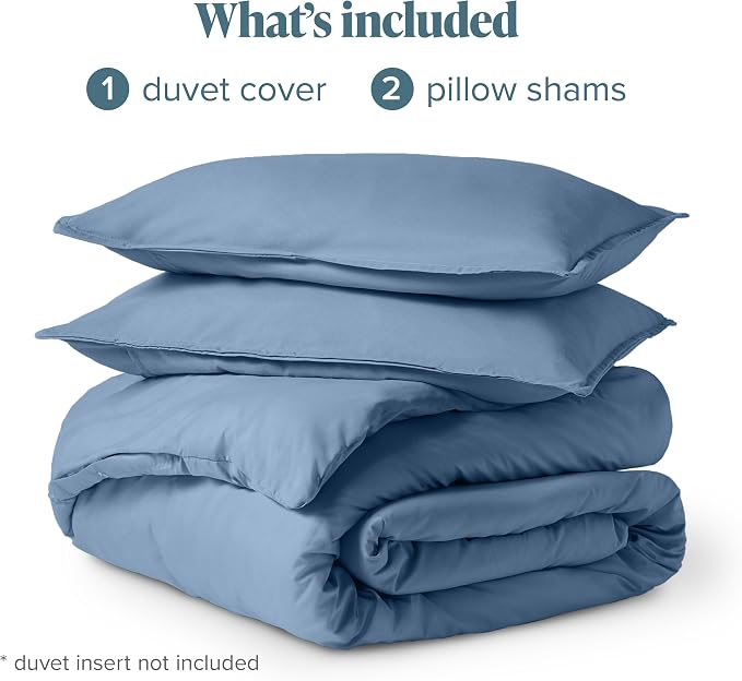 Bare Home Bedding Duvet Cover Queen Size - Premium 1800 Super Soft Collection - Lightweight, Cooling Duvet Cover - Soft Breathable Bedding (Queen, Coronet Blue)
