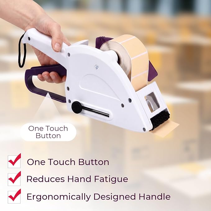 Hand Held Label Applicator, Manual Applicator Target Pasters Gun for Automatically Peel Off and Stick for Target Pasters Round Square Irregular Shape (Yh-60, 22-70mm Label Width)