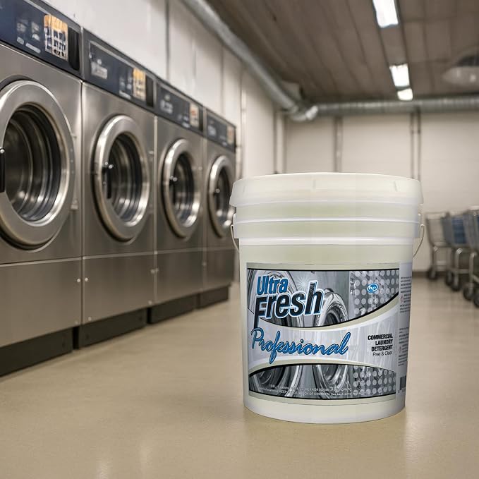 Ultra Fresh® Professional™ Commercial Laundry Detergent, Free & Clear, 5 Gal – Liquid with Easy Dispensing Pump for All Machine Types, up to 640 Loads