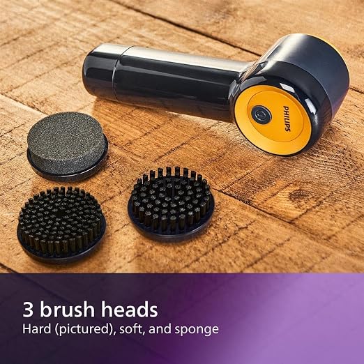 Philips Sneaker Cleaner, Trainer Cleaning Kit with 3 Brush Heads for Different Materials, Effective Cleaning, Portable, Battery Powered, Safe for your Sneakers, Simple to Use, Blue (GCA1000/60)