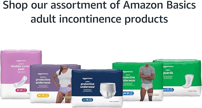 Amazon Basics Unisex Protective Underwear, Overnight Absorbency with Odor Protection, Soft, Extra Large, 48 Count (4 Packs of 12)