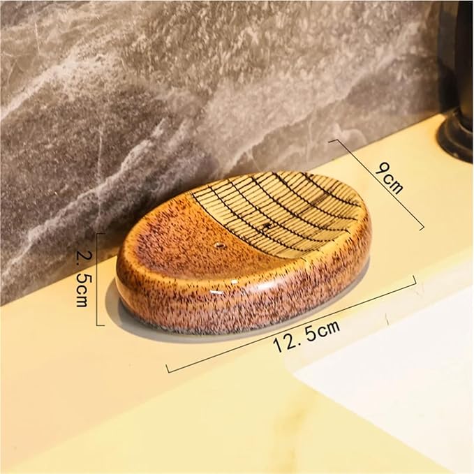 Bathroom Soap Dispenser Set Bathroom Accessories Retro Kiln Pattern Ceramics Hand Sanitizer Bottle Drain Soap Dish Mouthwash Cup Set Four-piece