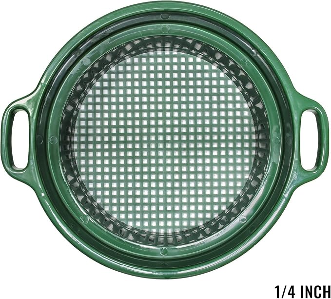 ASR Outdoor 3pc DEEP Stacking Classifier Screen Set with Handles, Heavy Duty 5 Gallon Plastic Sifting Sieve (1/2, 1/4, 1/8)