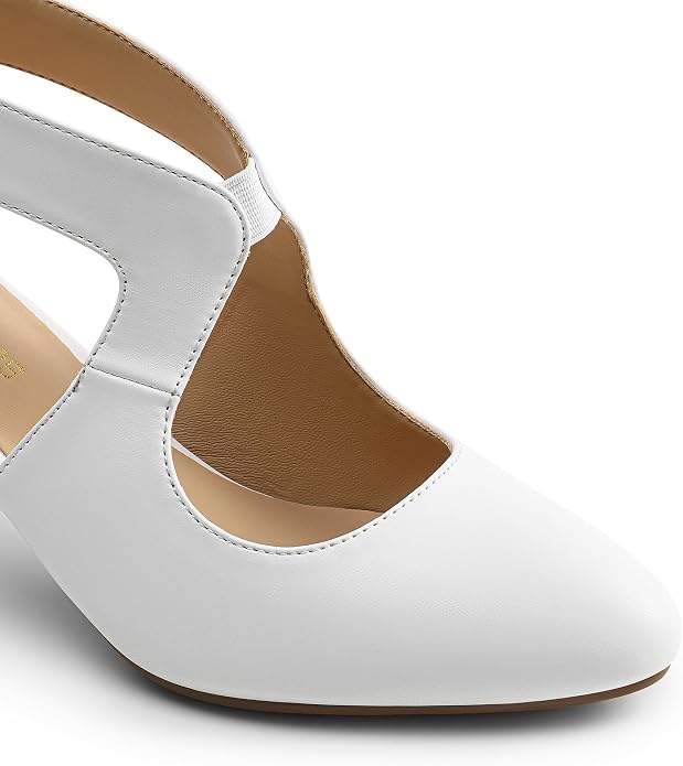 DREAM PAIRS Women's Pumps Closed Pointed Toe Kitten Heels | Elegant Party Dress Shoes with Chic Crisscross Cutouts, 2.76 Inch Heel, and Back Zip for Polished, All-day Secure Strides