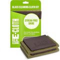 E-Cloth Microfiber Window Cleaning Cloth Kit - Glass Cleaning Cloth for Windows, Mirrors, Cars, Lenses, Eyeglasses, & More, Streak Free Clean, Machine Washable Reusable Towel - Dark Oak (2 Kits)