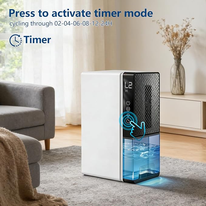 Dehumidifier, 95OZ Dehumidifier for Home 1000 Sq.Ft - Quiet with Auto Shut Off & Relaxing 7 Color Ambient Light,Ideal for Livingroom,Bedroom,Basement,RV,Closet