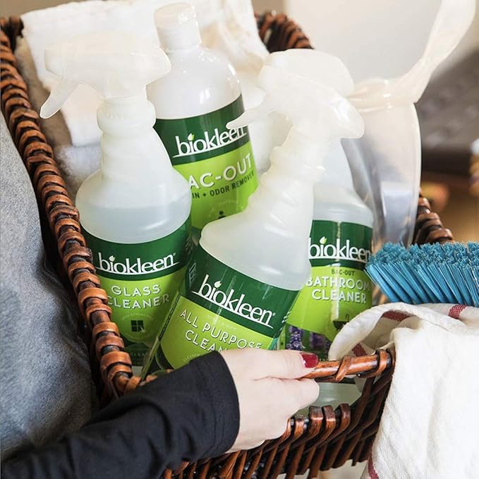 Biokleen Bac-Out Stain+Odor Remover, Destroys Stains & Odors Safely, for Pet Urine, Laundry, Diapers, Wine, Carpets, & More, Eco-Friendly, Non-Toxic, Plant-Based, 32 fl oz (Pack of 12)