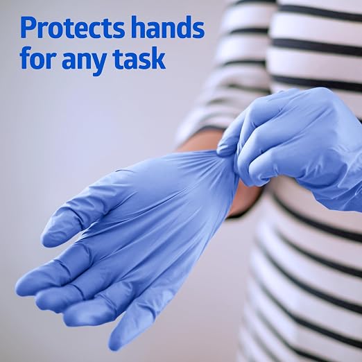 Medline SensiCare Ice Blue Nitrile Exam Gloves, 2500 Count, Large, Powder Free, Disposable, Not Made with Natural Rubber Latex, Multi-use for Every Task