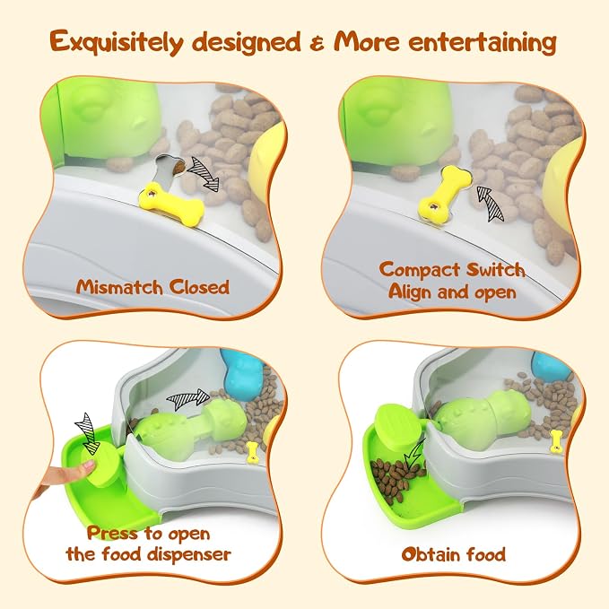 3 in 1 Dog Puzzle Interactive Slow Feeder Dog Bowls to Prevent Choking, Slow Feeder for IQ Training and Entertainment for All Breeds.Mental Stimulation Toy for Dog,Cats and Dogs Love