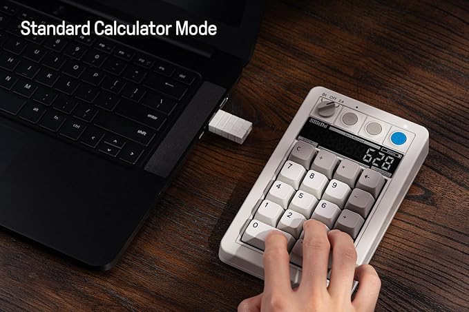 8Bitdo 18 Key Retro Mechanical Numpad, Supports PC & Standard Calculator Mode, Hot-swappable, PC Calculator Shortcut Button, Bluetooth/2.4G/Wired for Windows and Android - M Edition