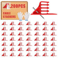 200Pcs Cable Stackers, Cable Staples Clips with Steel Nails, Electrical Wire stackers,Insulated Cord Staples Multi Cable Wire Clips for Suitable Most Cables