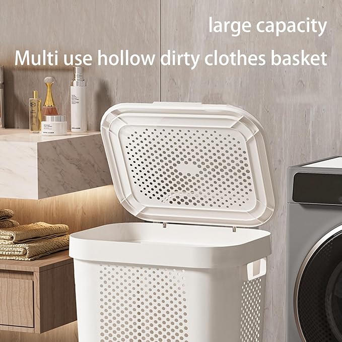 Permanent Polystyrene Storage Basket for Laundry Ventilated for Breathability Large Size Direct Current Neat Modern Aesthetic Ventilated Basket
