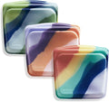 Stasher Premium Reusable Silicone Bags and Lunch Bag, 3-Pack, Artivism | Food-Safe Silicone, BPA-Free, Leak-Free, Eco-Friendly, Dishwasher, Travel Containers, Meal Prep, Food Storage, Travel