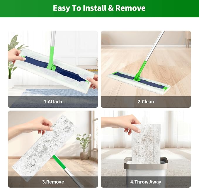 60 Count Thicken Heavy Duty XL Dry Sweeping Cloths for Swiffer Sweeper XL Mop,Disposable X-Large Pet Dry Mop Refill,Multi-Surface Dry Cloth Refills for Floor Cleaning