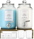 2-Pack Glass Laundry Detergent Dispenser with Stand, 106oz Leak-Proof Glass Fabric Softener Dispenser- Laundry Soap Dispenser-Reusable Container for Kitchen & Bathroom Storage