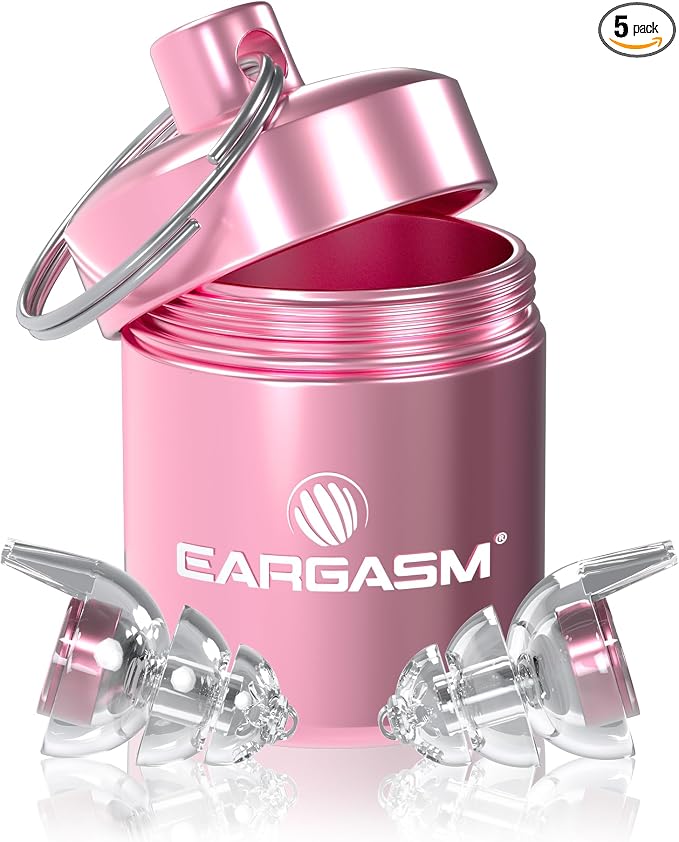 Eargasm Smaller Ears Pink Earplugs for Concerts, Festivals, Musicians, Night-Life, Motorcycle Hearing Protection - Reusable Ear Plugs for Small Ear Canals, High Fidelity Noise Reduction up to 21 dB