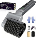 Electric Grill Brush, Cordless BBQ Cleaner, 3-Speed & Angle Adjustable, 3-in-1 Kit with Gloves, Reinforced Bristles, 150Mins Runtime, Removable & Dishwasher Safe for Outdoor BBQ Grates (Light Gray)