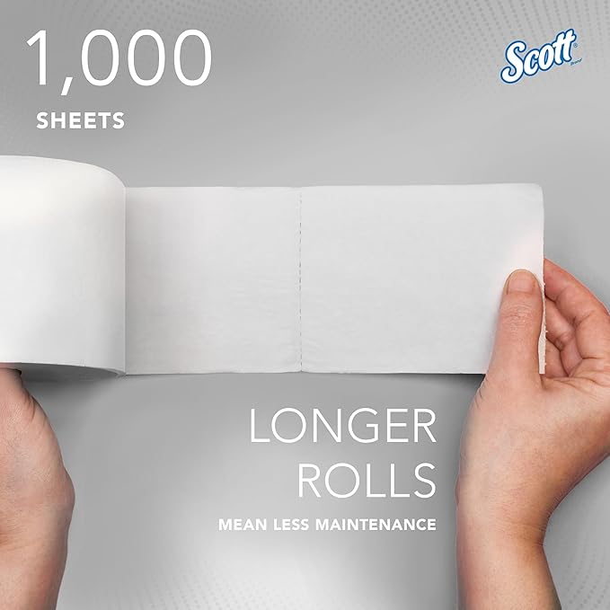 Scott Professional Essential Coreless High-Capacity Standard Roll Toilet Paper, Bulk (04007), 2-Ply, White (36 Rolls of 1,000 Sheets, 36,000 Sheet Total)