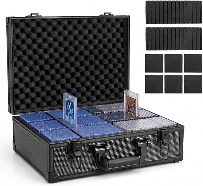 LOCKCURX Trading Card Storage Box, Top Loader Case with Removable Dividers | Customizable Sports Card Storage, Large Capacity Top Loader & PSA Organizer, Premium Protection