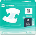 SUNKISS TrustPlus Adult Diapers with Maximum Absorbency, Unisex Disposable Incontinence Briefs with Tabs for Men and Women, Odor Control, Medium, Previously S/M, 15 Count