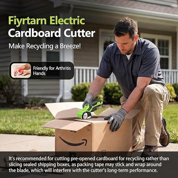 Cardboard Cutter Electric Scissors Tools - Box Cutters Cordless Electric Scissor for Arthritic Hands, Home Apartment Essentials for Cardboard Recycling, Gadget Gifts for Men Women Dad Mom Husband Wife