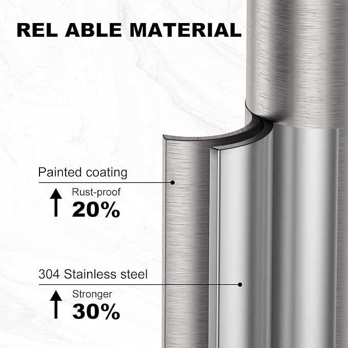 Toilet Paper Holder Free Standing, 25” H Stainless Steel Nickel Toilet Paper Stand, Weighted Base Floor Tissue Roll Holder for Bathroom,Toilet Roll Stand
