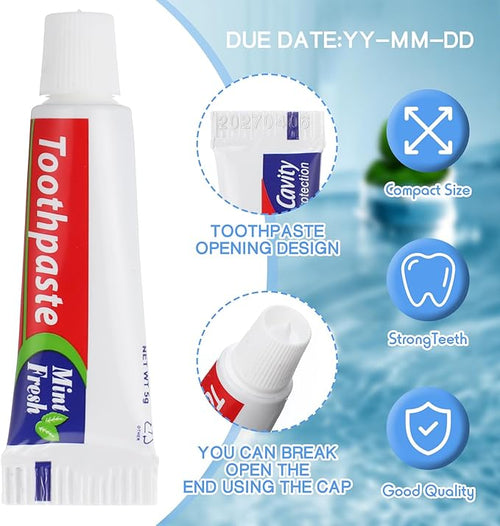 100 Pcs Mini Toothpaste Bulk Regular Clean Mint Toothpaste for Bad Breath, Helps Freshens Breath, Whitens Teeth Travel Size 0.18oz for Home Hotel Office School Camping