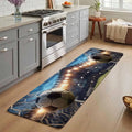 Kitchen Runner Rug, Football Sports Non Skid Hallway Rug Washable Rug, Football Field Goal Net Soccer Low Profile Indoor Doormat Floor Mat Rugs for Bedroom Laundry Room, 31.5" x 78.7"